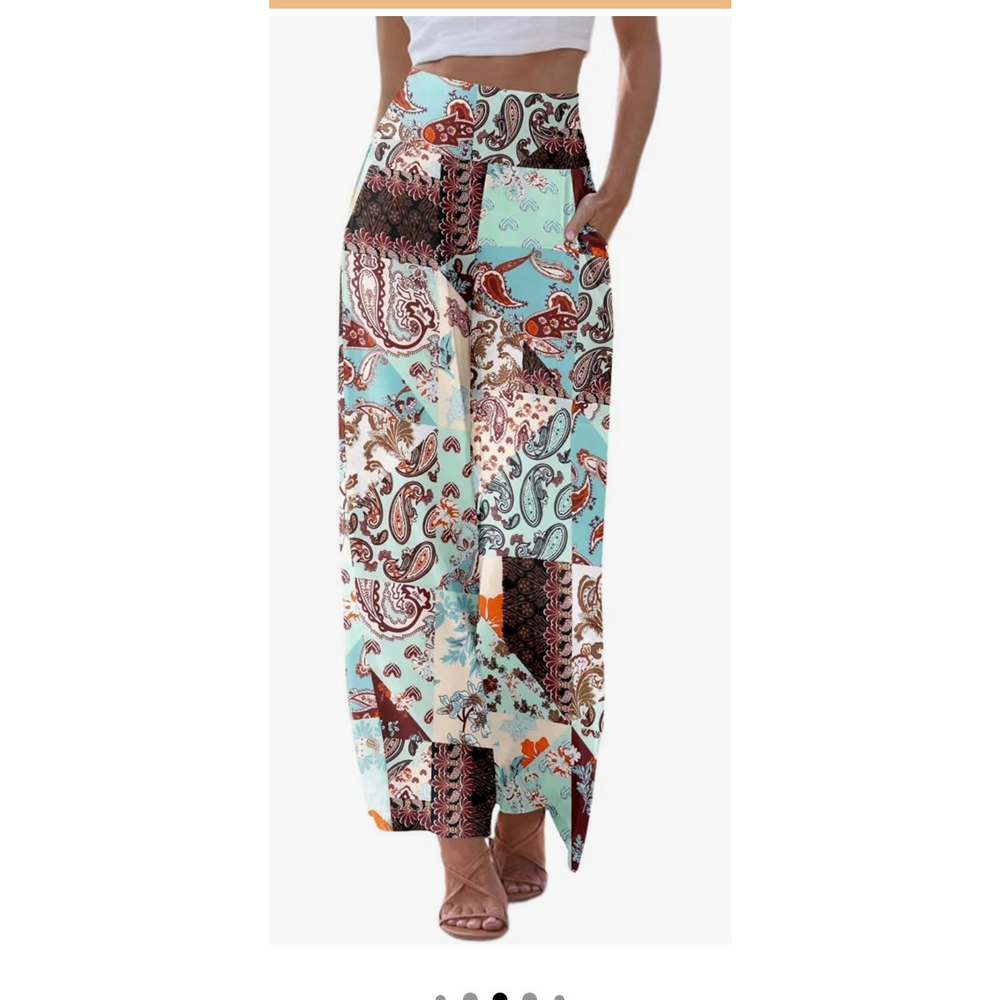 JCZ Women's Palazzo Lounge Pants Stretchy Wide Leg Casual Pants Comfy High Waist - Picture 2 of 6